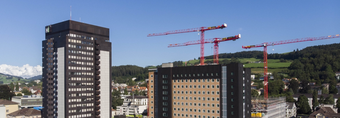 Kantonsspital St.Gallen aus der Luft fotografiert
